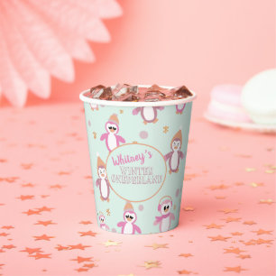 Gobelets En Papier pingouin hiver onederland premier anniversaire