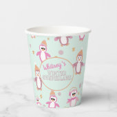 Gobelets En Papier pingouin hiver onederland premier anniversaire (Recto)