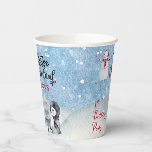 Gobelets En Papier Pingouin | Snowman Winter ONEderland 1er anniversa (Gauche)