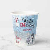 Gobelets En Papier Pingouin | Snowman Winter ONEderland 1er anniversa (Recto)