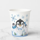 Gobelets En Papier Pingouins d'hiver (Recto)