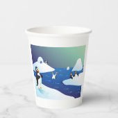 Gobelets En Papier Pingouins Et Glace (Recto)