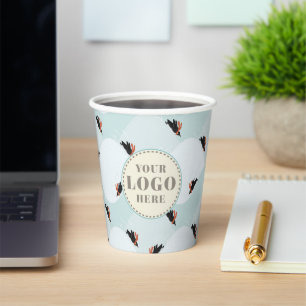 Gobelets En Papier Pingouins joueurs glissement sur Motif de neige
