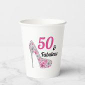 Gobelets En Papier Pink 50 et fabuleux Anniversaire papier (Verso)