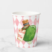 Gobelets En Papier Pink Alice in Wonderland 5th birthday (Verso)