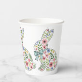 Gobelets En Papier Pink and Blue Wildflower Easter Rabbits (Verso)