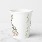 Gobelets En Papier Pink and Blue Wildflower Easter Rabbits (Droite)