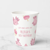 Gobelets En Papier Pink Axolotl enfants Amusons-nous à l'lotl Anniver (Verso)