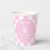 Gobelets En Papier Pink Bad Two The Bone Skeleton 2e fête d'anniversa (Verso)