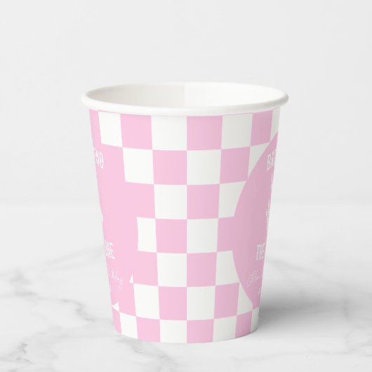 Gobelets En Papier Pink Bad Two The Bone Skeleton 2e fête d'anniversa (Gauche)