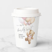 Gobelets En Papier Pink Bearly Wait Moderne bébé fille douche (Verso)