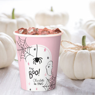 Gobelets En Papier Pink Black Halloween mignonne Fantôme Spider Hey B