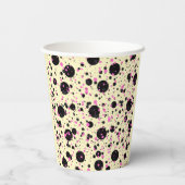 Gobelets En Papier Pink & Black Polka Dot Glam Pattern (Verso)