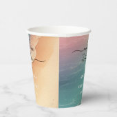 Gobelets En Papier Pink Blue Ocean Beach Sand Signature Boho (Droite)