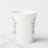 Gobelets En Papier Pink Blush Fleur sauvage Aquarelle Crest Graduatio (Droite)