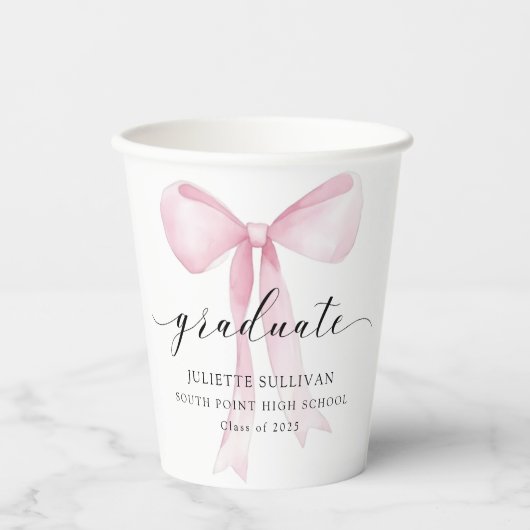 Gobelets En Papier Pink Bow (Recto)