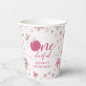 GOBELETS EN PAPIER PINK BOW & ARCH FALL PUMPKIN FLOWERS BIRTHDAY (Recto)