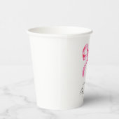 Gobelets En Papier Pink Bow Baby Shower Minimal Elegant Coquette  (Droite)