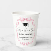 Gobelets En Papier Pink Bow Class Of 2026 Graduation Cap Graduate (Verso)