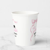 Gobelets En Papier Pink Bow Class Of 2026 Graduation Party (Droite)