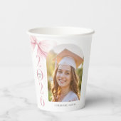 Gobelets En Papier Pink Bow Graduation (Verso)