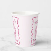 Gobelets En Papier Pink Bow Retro Coquette gâteau Coquette Anniversai (Gauche)