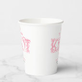 Gobelets En Papier Pink Bow She's Tying the Knot Chic Bridal Shower (Gauche)