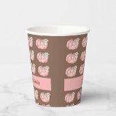 Gobelets En Papier Pink Citrouille Harvest Thanksgiving Diner tasse d (Gauche)