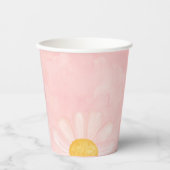 Gobelets En Papier Pink Daisy 1er anniversaire (Recto)