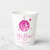 Gobelets En Papier Pink Disco Ball Let's Disco Anniversaire (Recto)