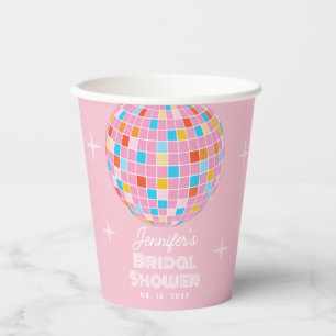 Gobelets En Papier Pink Disco Ball Retro les années 70 80s Fête des m