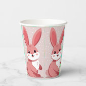 Gobelets En Papier Pink Easter Bunny Pattern Image Humor (Verso)