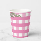 Gobelets En Papier Pink En vichy Party Table en aquarelle (Gauche)