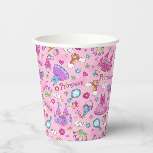 Gobelets En Papier Pink Fairytale Princess (Recto)