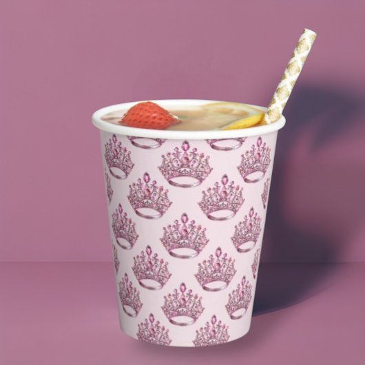 Gobelets En Papier Pink Fairytale Princess Crown