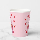 Gobelets En Papier Pink First Cherry & Cupcake Anniversaire (Droite)