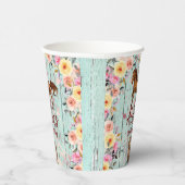 Gobelets En Papier Pink Floral Anniversaire Cheval fête d'anniversair (Droite)