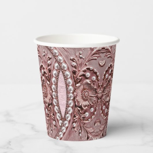 Gobelets En Papier Pink Flower Paper Cups (Verso)