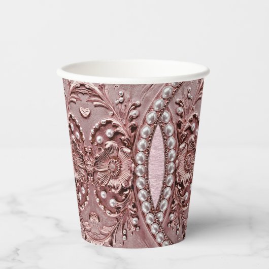 Gobelets En Papier Pink Flower Paper Cups (Recto)