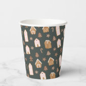 Gobelets En Papier Pink Gingerbread House Pattern Baby Shower (Verso)