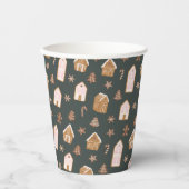 Gobelets En Papier Pink Gingerbread House Pattern Baby Shower (Recto)