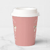 Gobelets En Papier Pink girly moderne cocktail script nuptiale douche (Droite)