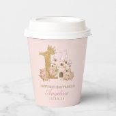Gobelets En Papier Pink Gold Crown Castle Princess 1st Birthday Party (Recto)