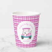 Gobelets En Papier Pink Golf Panier Bébé Fournitures Baby shower (Verso)