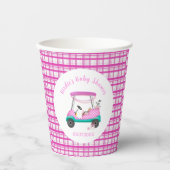 Gobelets En Papier Pink Golf Panier Bébé Fournitures Baby shower (Recto)