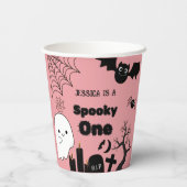 Gobelets En Papier Pink Halloween Sppoky Un premier anniversaire fête (Verso)