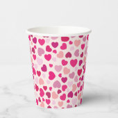 Gobelets En Papier Pink Heart Valentine's Day (Gauche)