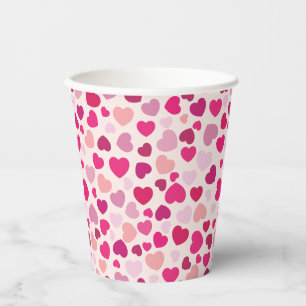 Gobelets En Papier Pink Heart Valentine's Day