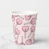 Gobelets En Papier Pink Lollipops, Heart Lollipops, Lollipop Pattern (Recto)