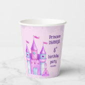 Gobelets En Papier Pink Magic Fairytale Castle Princess Party (Verso)